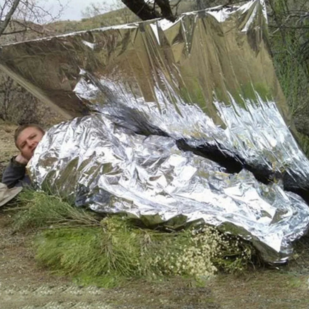 10/20Pcs Foil Mylar Thermal Blanket Waterproof Blankets Keeps You Warm Retain Body Heat Emergency Supplies for Outdoors Camping