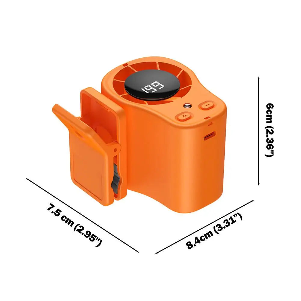 Semiconductor Cooling Car Fan Waist Mounted High-speed Car Clip Fan USB Charging Umbrella Clip Neck Hanging Portable Fan Outdoor