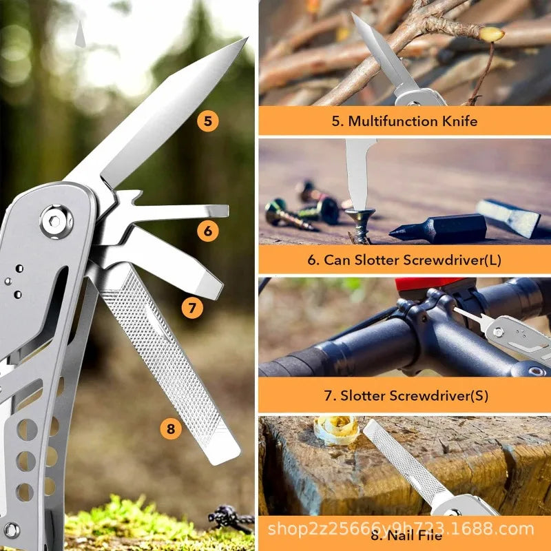 Multi-tool Pocket Knife Pliers Folding Mini Portable Fold Outdoor Tactical Hunting Survival Rescue Repair Tool Multipurpose