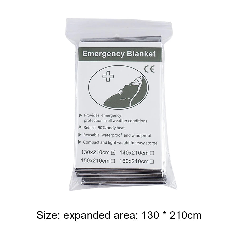 10/20Pcs Foil Mylar Thermal Blanket Waterproof Blankets Keeps You Warm Retain Body Heat Emergency Supplies for Outdoors Camping
