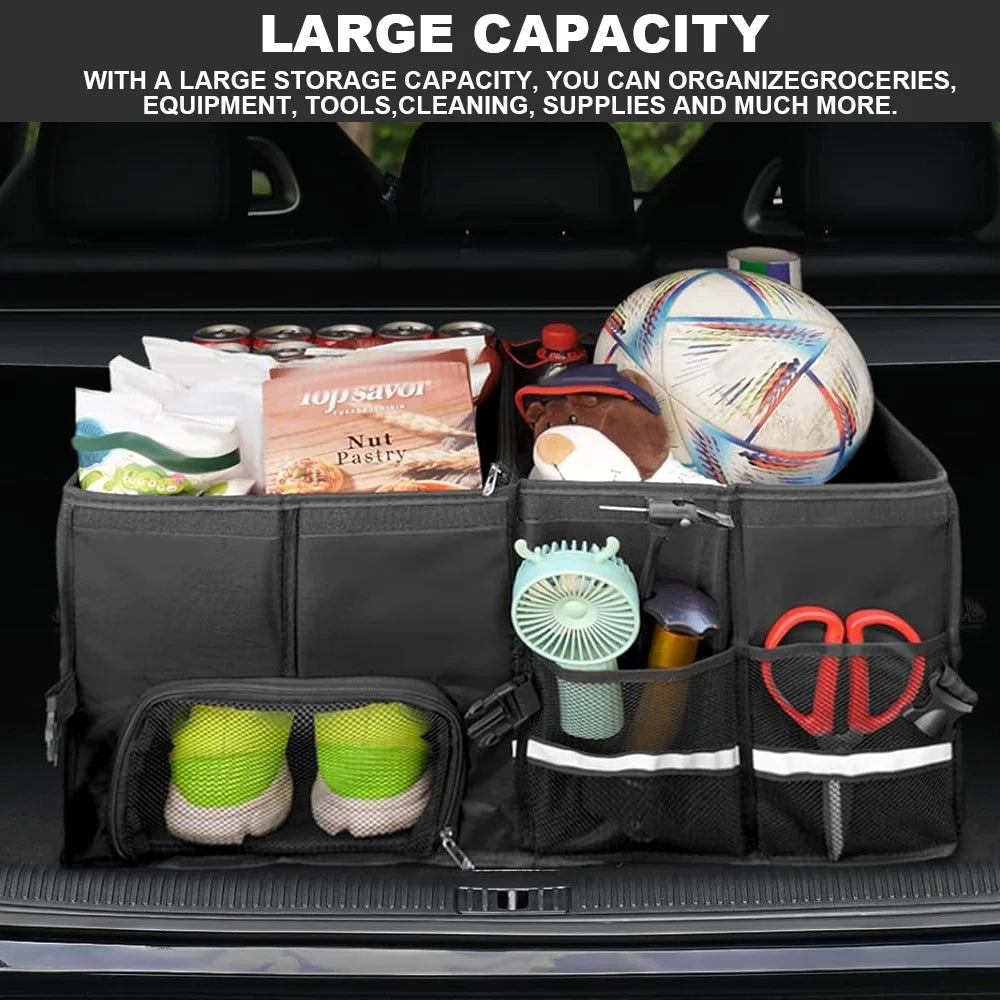 28L/55L Trunk Organizer for Car Large-Capacity Foladable Storage Box High-Density Oxford Cloth Waterproof Car Organizer