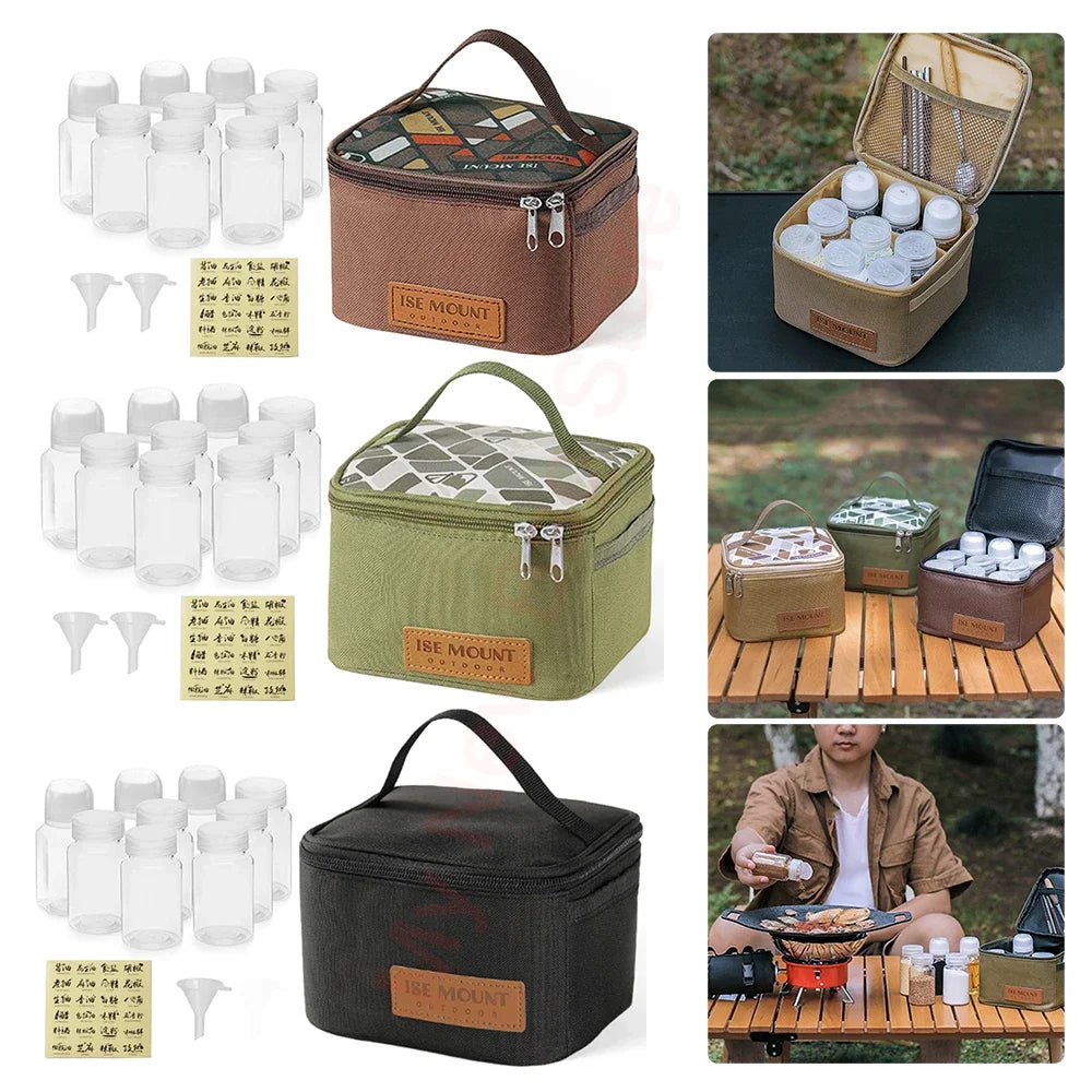 Portable Pepper Spice Storage Jars Set Oil Seasoning Containers Bottle Storage Bag For Outdoor Camping BBQ 100ml Liquid Bottle