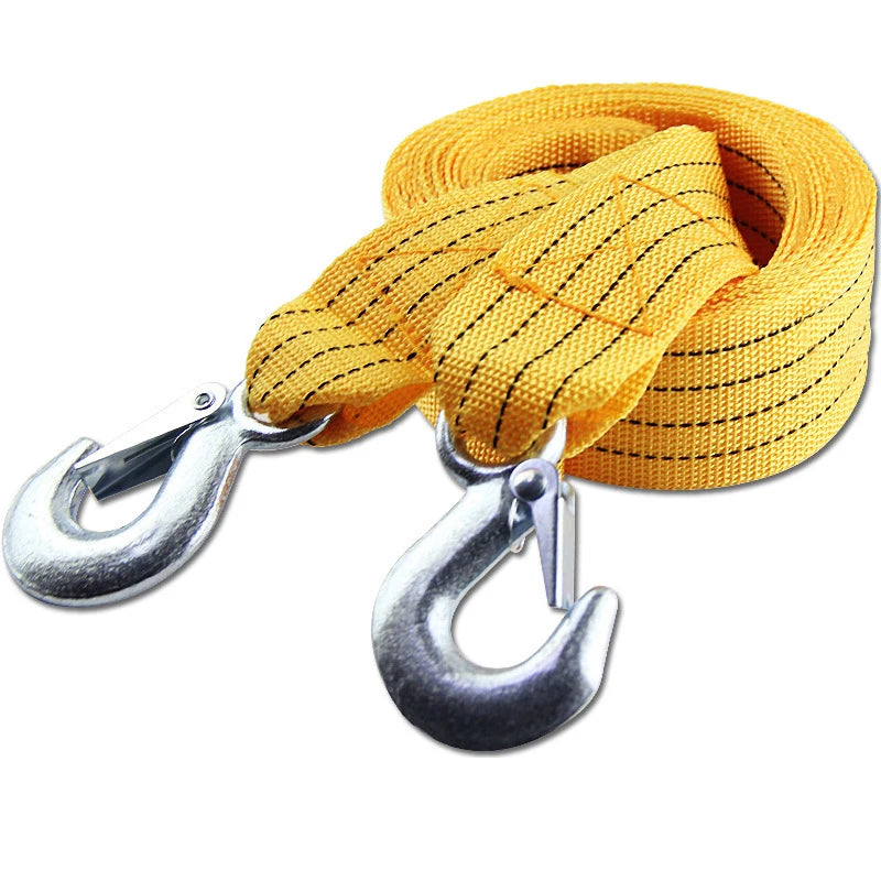 3M/4M Car Tow Cable Heavy Duty 3Ton/5Ton Trailer Rope Towing Pull Rope Strap Hooks Van Road Recovery Car Accessories