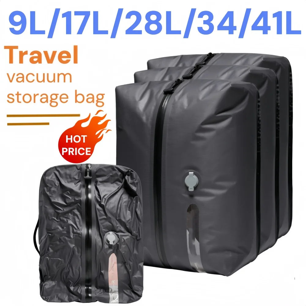 Outdoor Vacuum Compression Bags, Camping Travel Clothing Storage Bags, Lightweight,Space-Saver Organizer for Hiking Trips