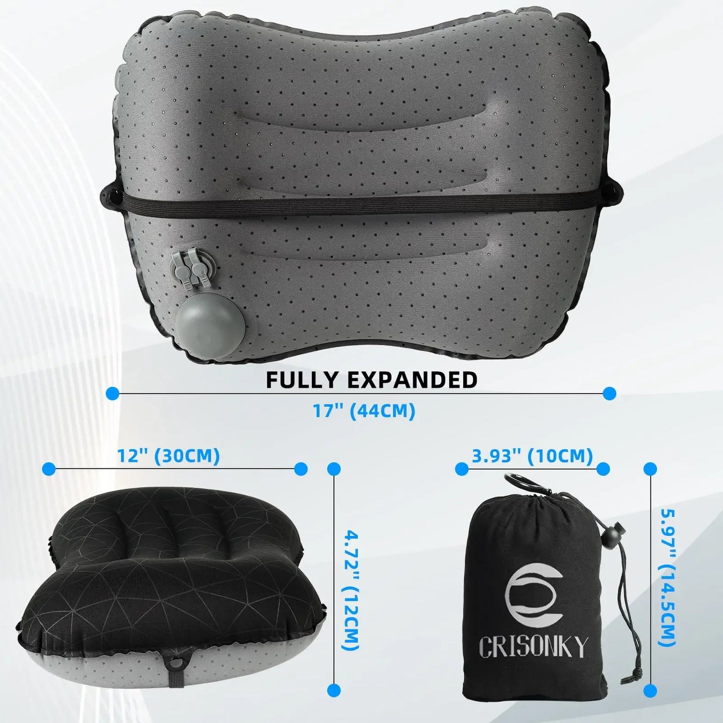 Inflatable Camping Travel Pillow Ultralight Portable Backpacking Pillow for Neck Lumbar Support Camp Hiking Sleeping