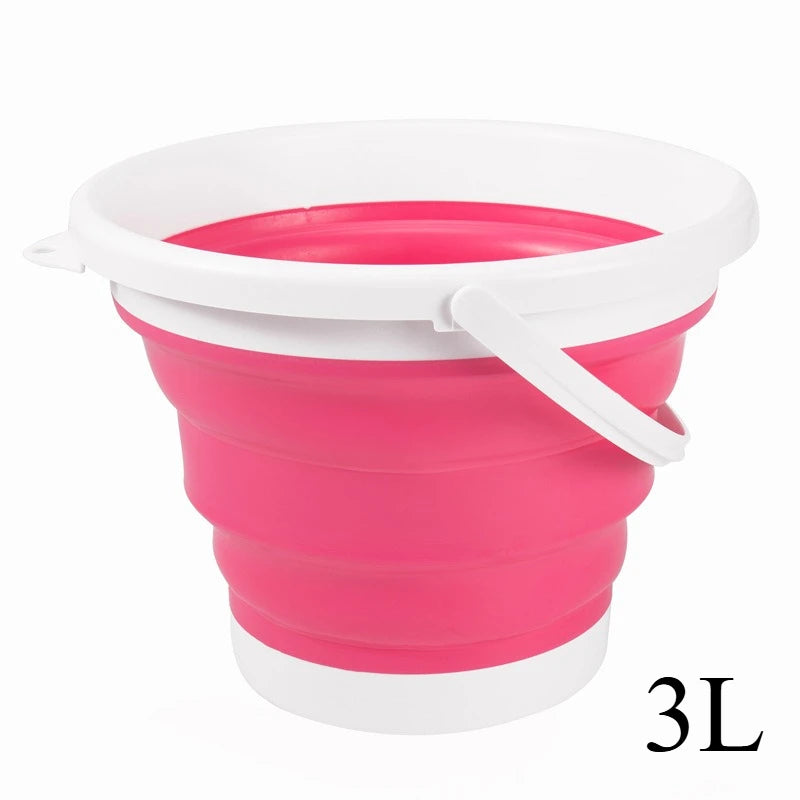3L/5L/10L Collapsible Silicone Bucket Folding Water Pail for Household Cleaning & Storage
