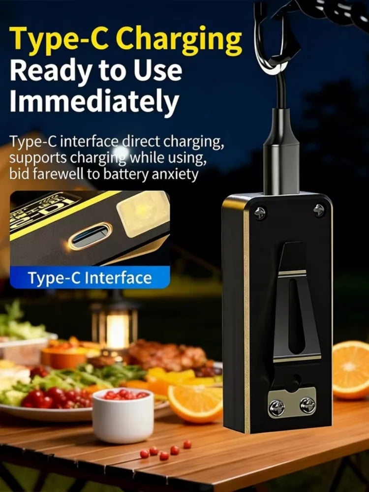 Mini COB LED Flashlight Rechargeable Powerful Work Light with Clip Magnet Waterproof Camping Walking Pocket Lamp Portable Light
