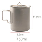 Ultralight Titanium Camping Mug | 300ml to 750ml
