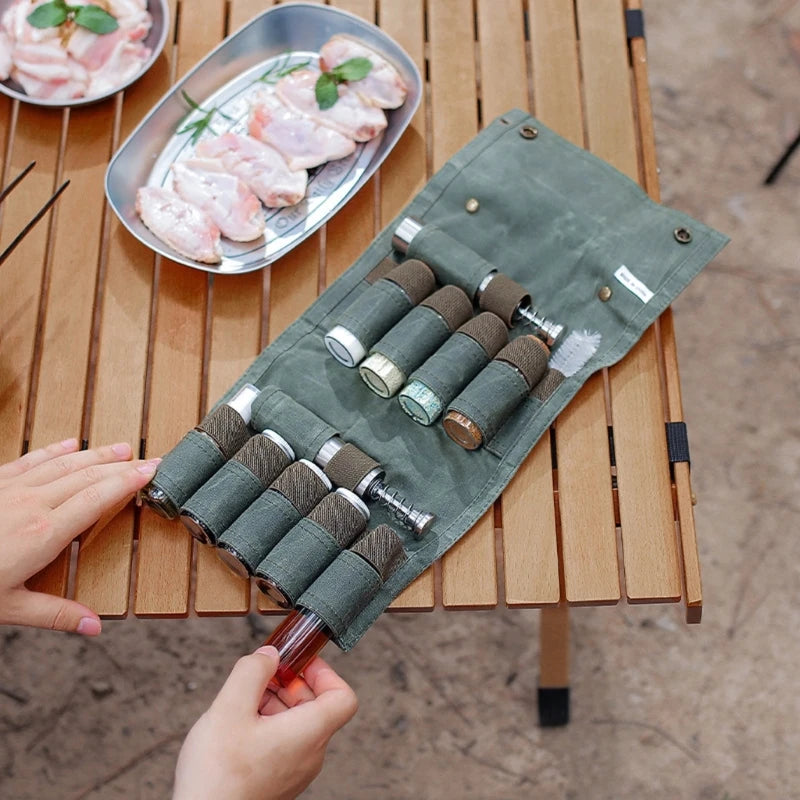 12Pcs Mini Condiment Bottle Condiment Container Set Outdoor Seasoning Bottles Sets Camping Picnics Fishing Barbecue Dropshipping