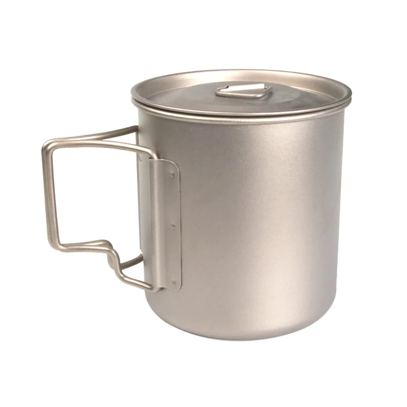 300/450/750ml Camping Mug Ultralight Titanium Cup Tourist Tableware Picnic Utensils Outdoor Water Cup Travel Cooking Equipment