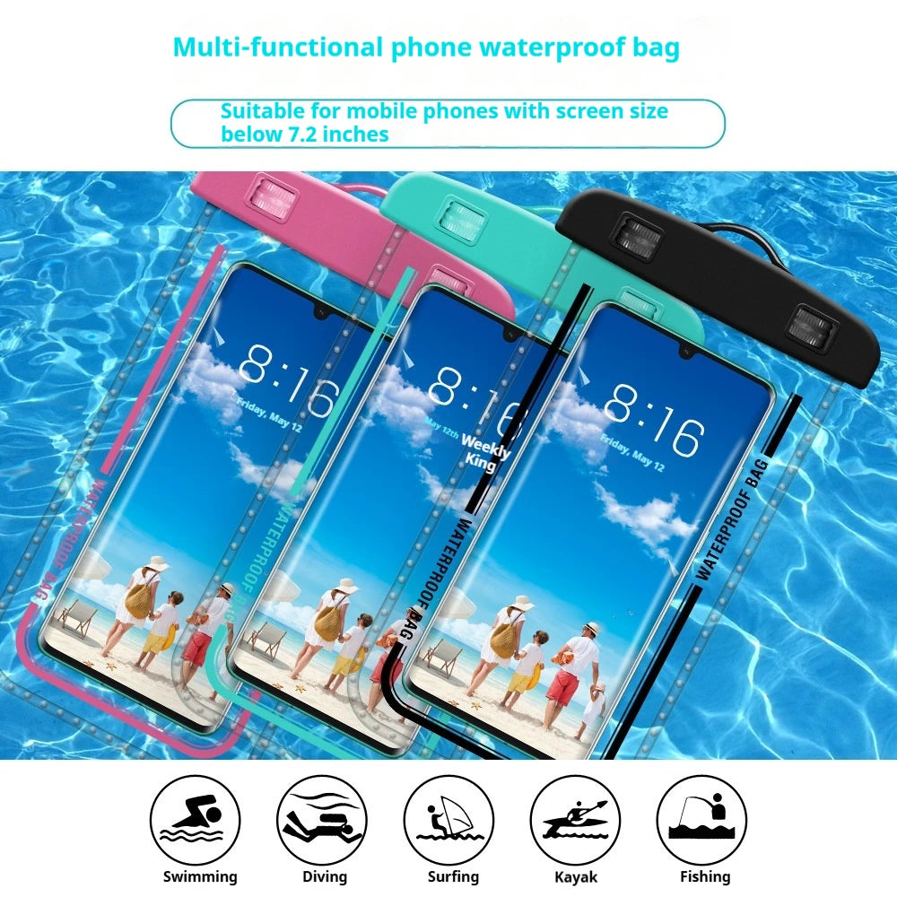 Waterproof Phone Pouch, 8.3" Waterproof Phone Case for iPhone 16 15 14 13 Pro Max, IPX8 Cellphone Dry Bag Beach Cruise Ship Esse