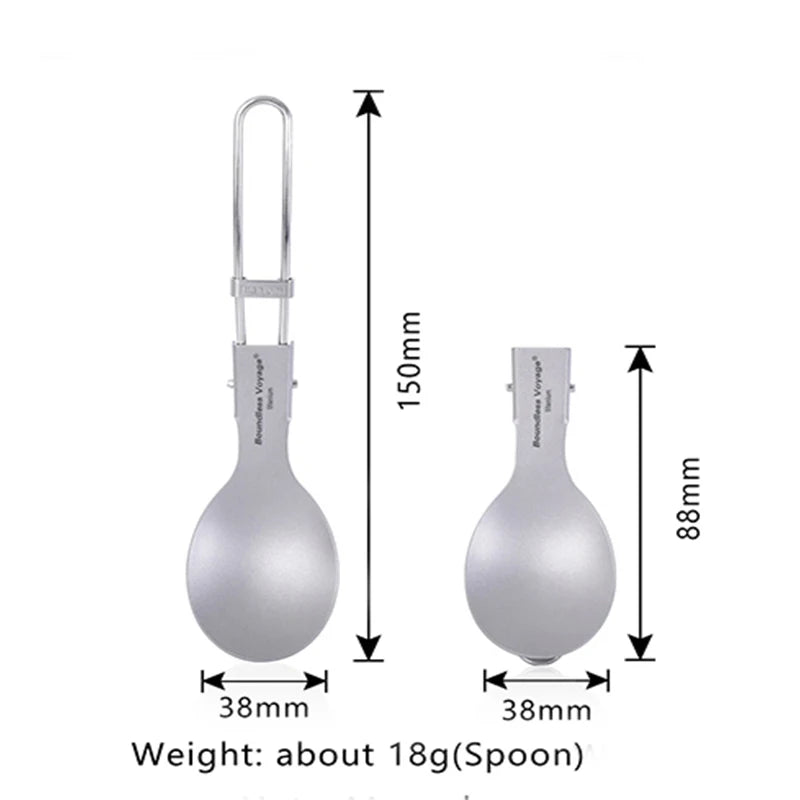 Titanium Camping Tableware Portable Cutlery Folding Spoon Fork Spork Chopsticks Outdoor Picnic Flatware Set Boundless Voyage Hot