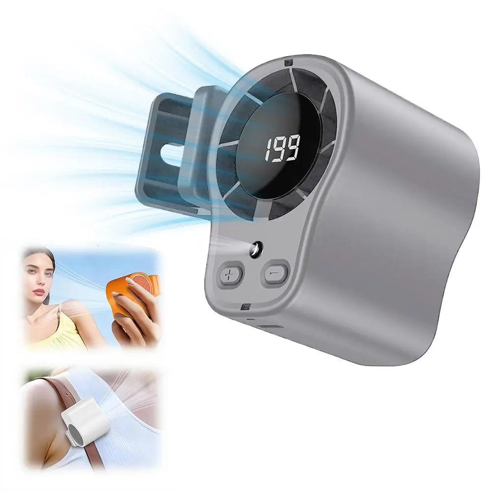Semiconductor Cooling Car Fan Waist Mounted High-speed Car Clip Fan USB Charging Umbrella Clip Neck Hanging Portable Fan Outdoor