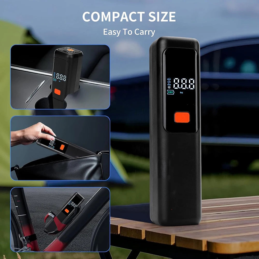 New Portable Car Air Compressor 3X Faster 150PSI Cordless Tire Inflator Pump with Digital Gauge for Car Motorcycle Bike Air Pump
