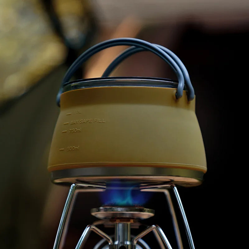2026 Portable Foldable Kettle Coffee Pot Yellow Outdoor Camping Coffee Machine Espresso Coffee Pot for Travel Camping Hiking