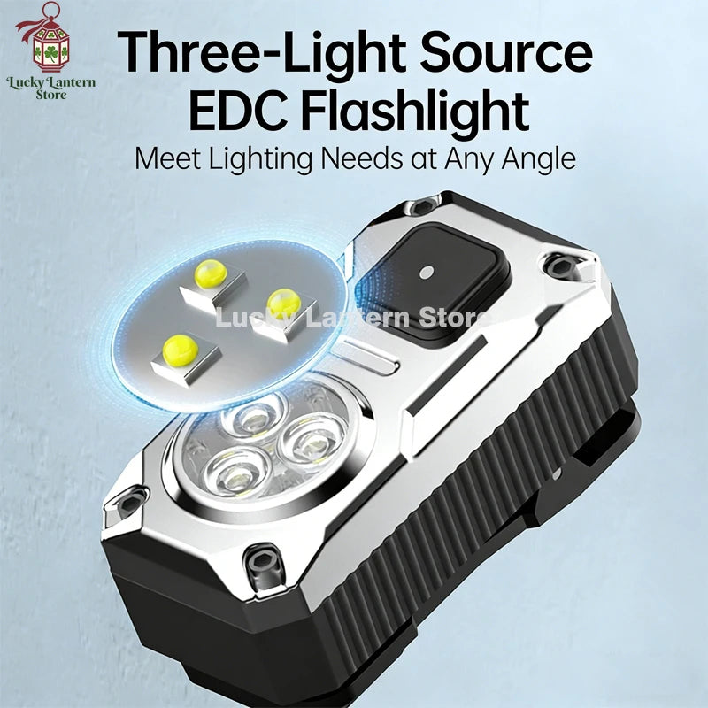 400 Lumens Mini Clip Light USB C Rechargeable Pocket Flashlight 3 Modes Waterproof Magnetic Portable Working Light