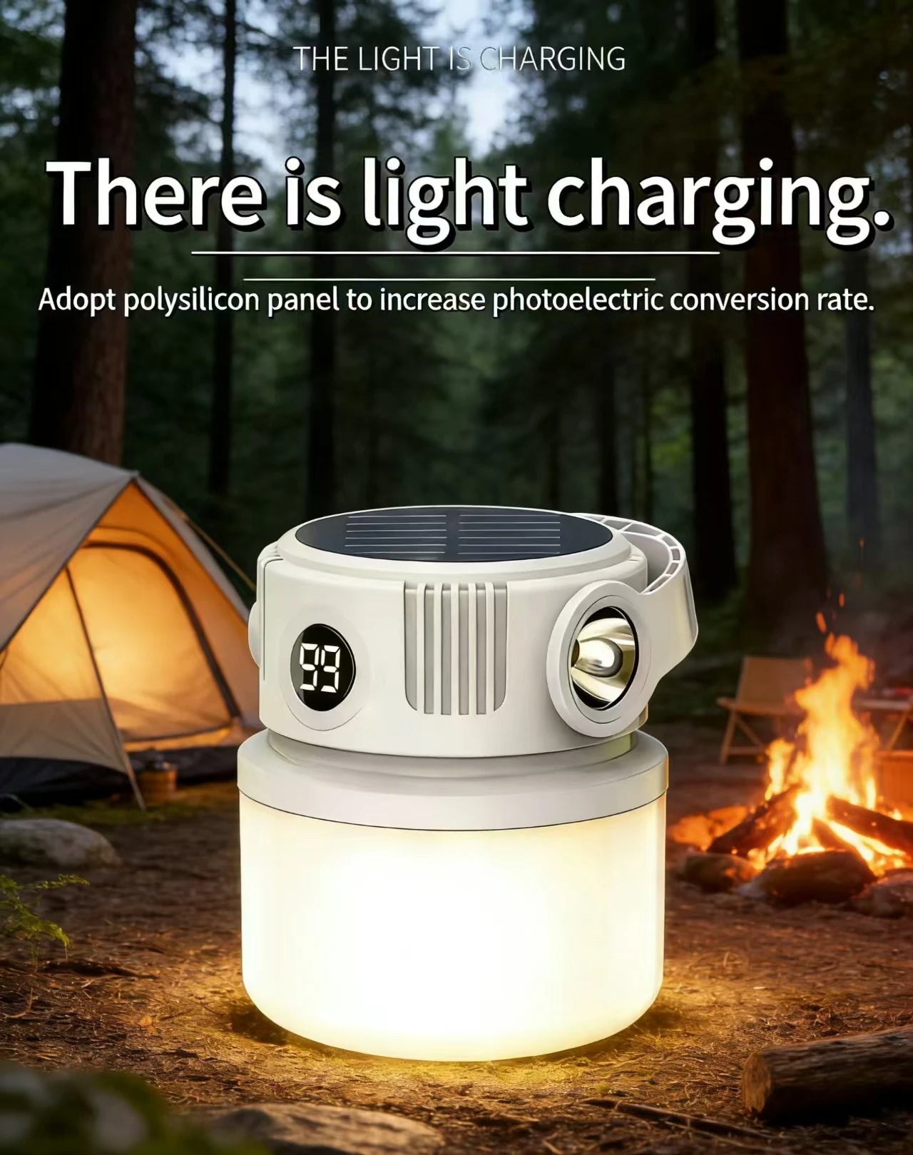Outdoor lighting LED camping lamp, portable camping light, rechargeable tent light, ideal for street vending and long-lasting us