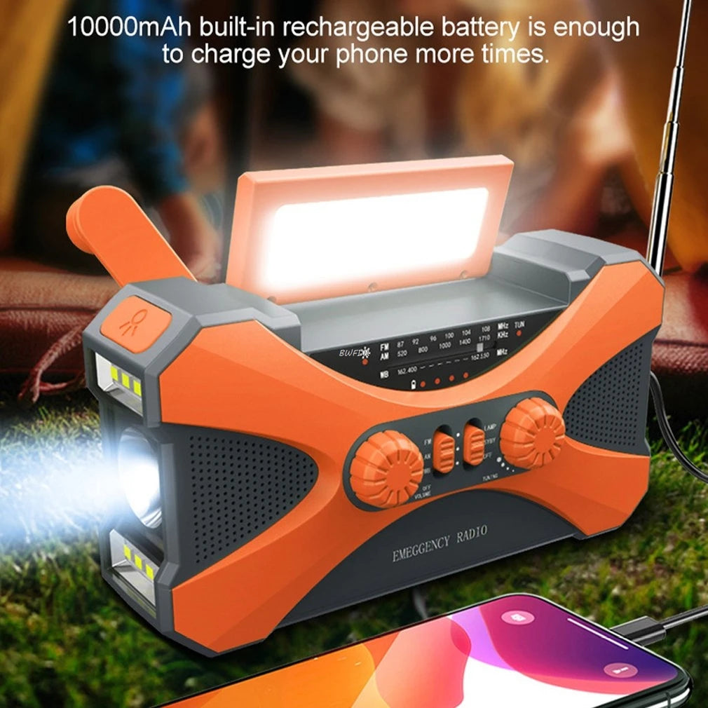 Hot 10000mAh Emergency Radio Weather Solar Hand Crank Radio AM/FM LED Flashlight SOS Alarm Power Bank Speaker Dropshipping