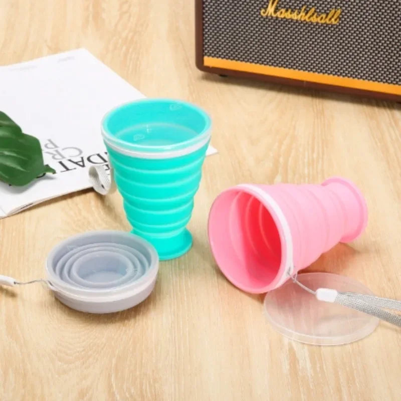 1PC 300ml Silicone Folding Mug Portable Travel Outdoor Camping Sports Mug Foldable Coffee Mug Camping  Cup Tea Cup Waterbottle
