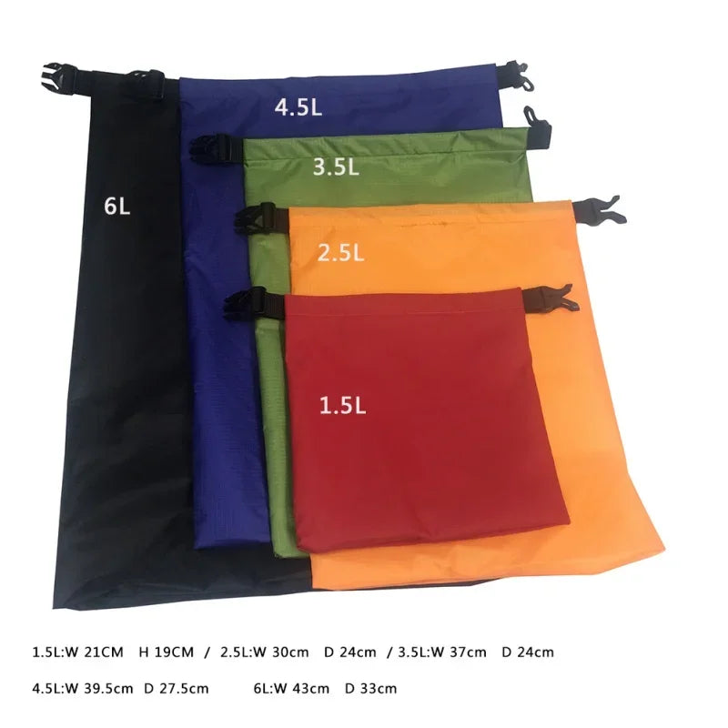Waterproof Dry Bag Set 5PCS 2L 5L 10L 15L 20L Roll Top Ocean Pack Floating Sack Beach Travel Swimming Snorkeling Kayaking