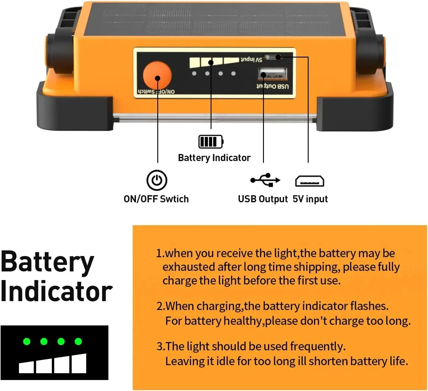 New Rechargeable Solar Flood Light Outdoor Portable LED Reflector Spotlight Rechargeable Projector Floodlight Construction Lamp