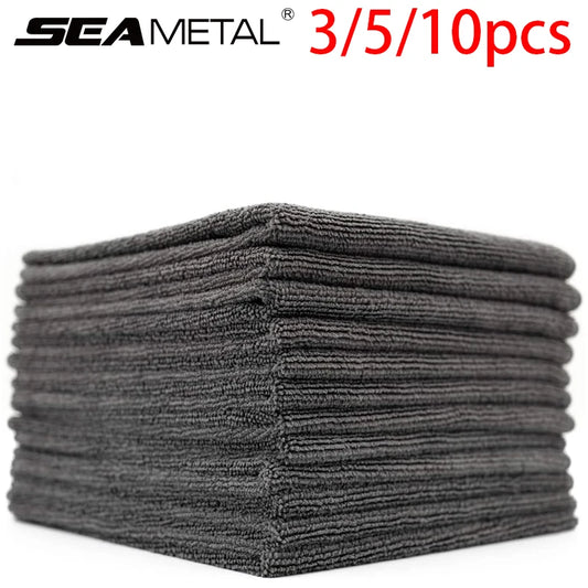 SEAMETAL 3/5/10pcs Car Wash Microfiber Towel Soft Edgeless Car Polishing Cloth Waxing Towel 40X40CM for Car Cleaning Accessories