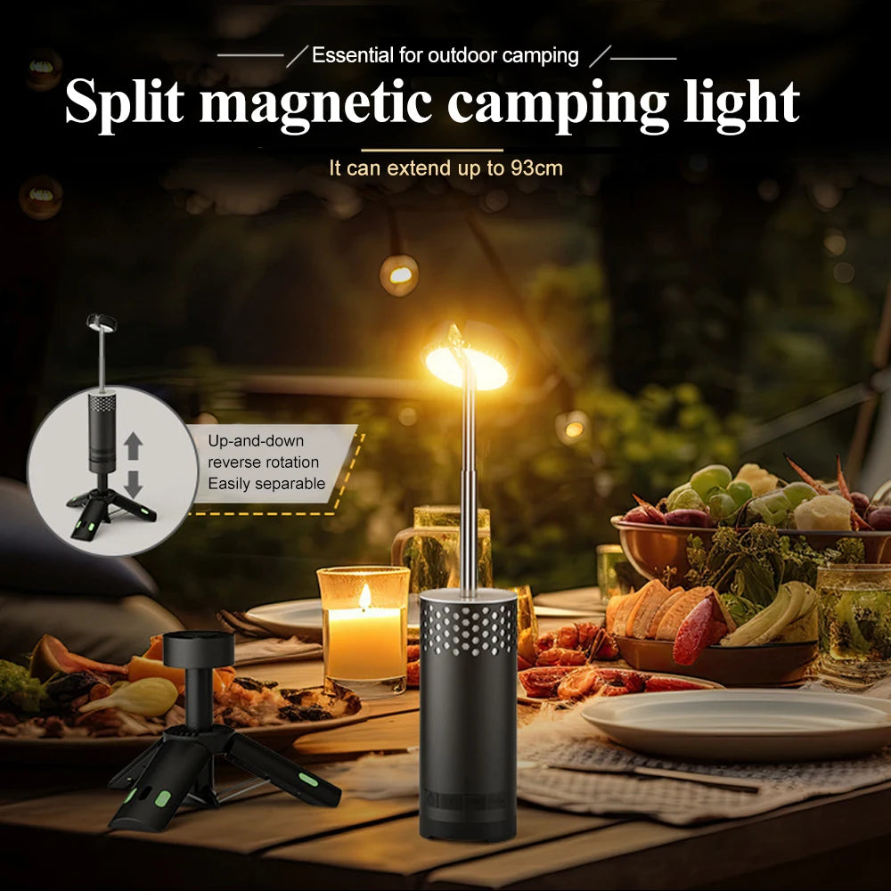 Camping Lantern Telescopic Portable Collapsible Magnetic Camping Lamp 10000mAh Waterproof Flashlight Tent Light Hiking Fishing