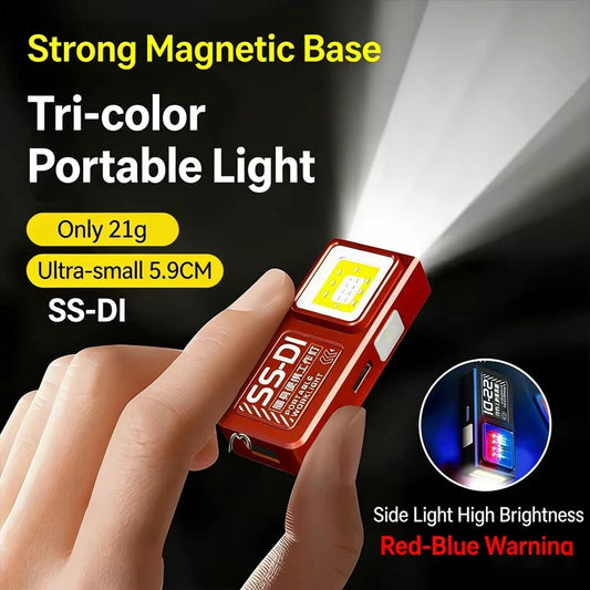 Mini COB LED Flashlight Rechargeable Powerful Work Light with Clip Magnet Waterproof Camping Walking Pocket Lamp Portable Light