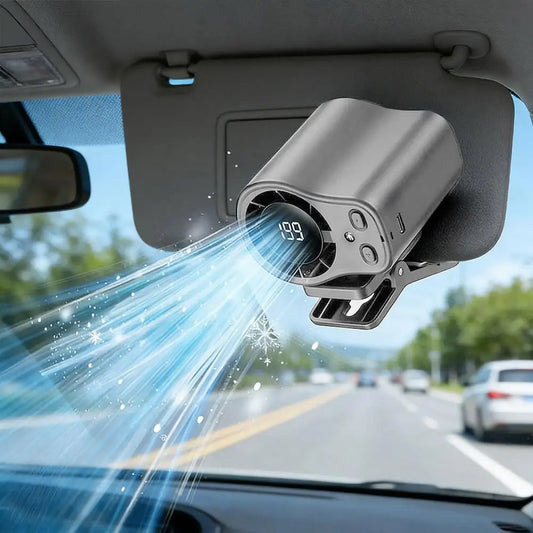 Semiconductor Cooling Car Fan Waist Mounted High-speed Car Clip Fan USB Charging Umbrella Clip Neck Hanging Portable Fan Outdoor