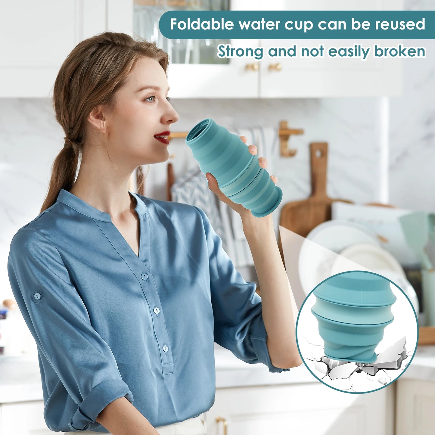 Silicone Water Bottle 500ml Reusable Foldable Water Bottle for Gym Travel Camping Hiking Camping Collapsible Sport Bottles