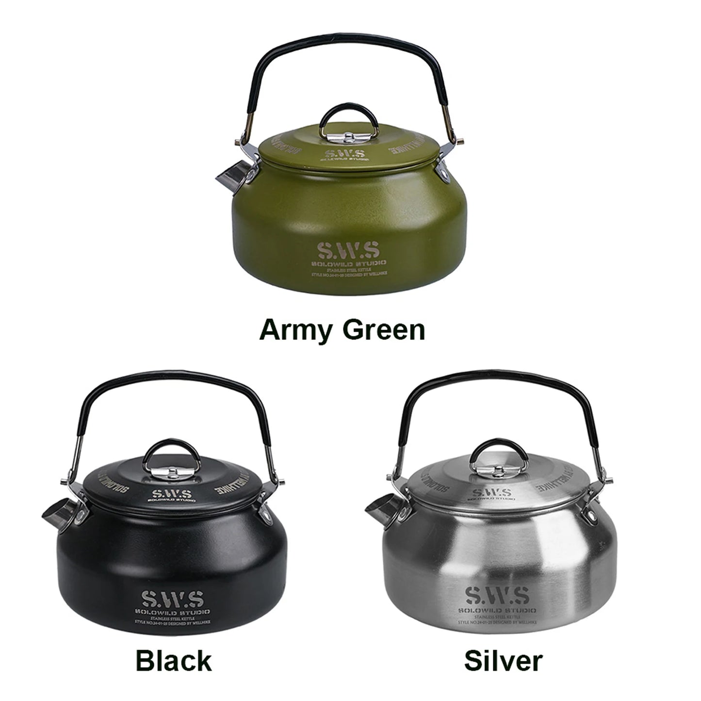 0.8L Portable Hiking Kettle 304 Stainless Steel Ultralight Coffee Kettle Lightweight Coffee Pot for Outdoor Travel Camping