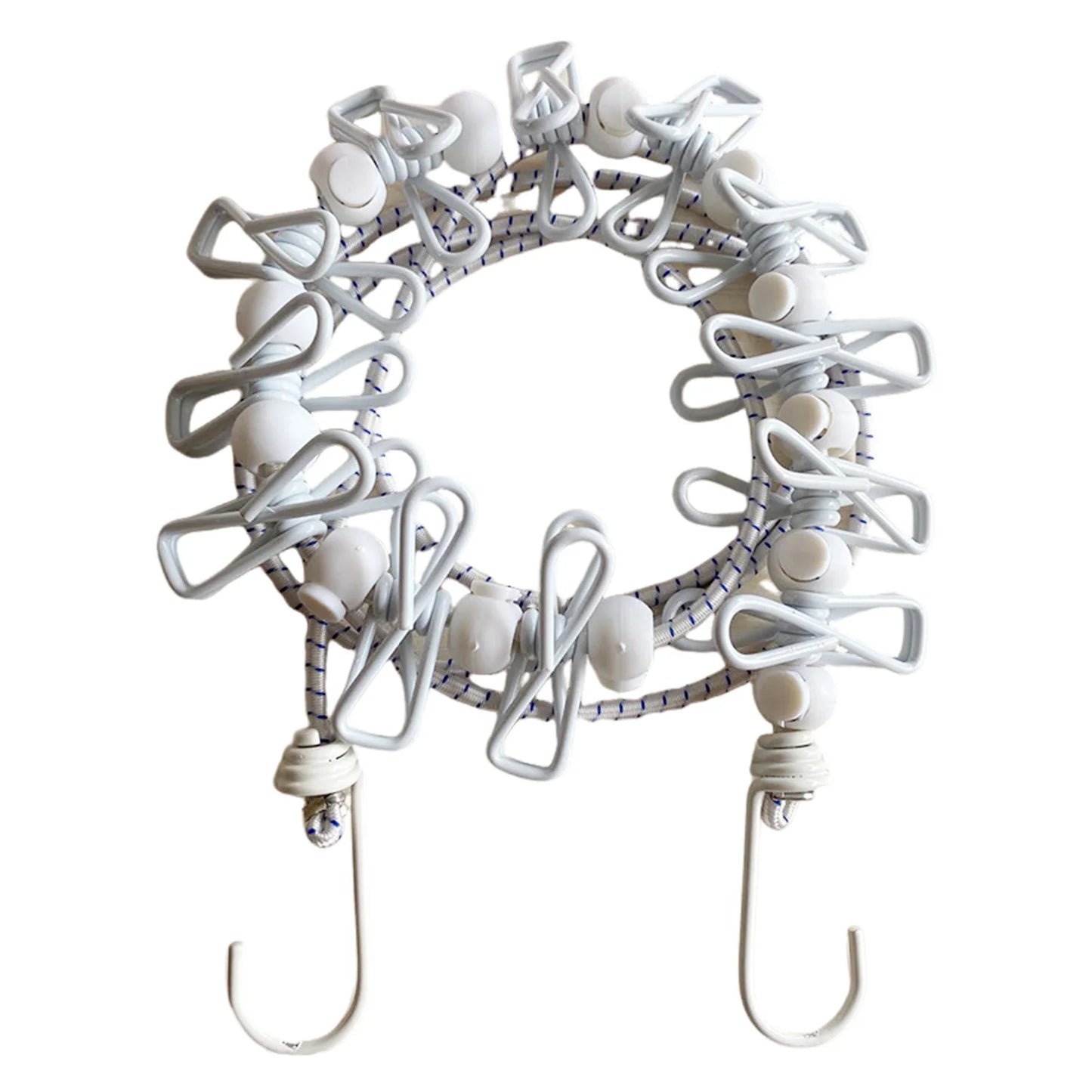 Portable Travel Clothesline with 12 Clips Plastic Non-Slip Retractable Clothes Drying Rope for Home Travel and Outdoor Hanging
