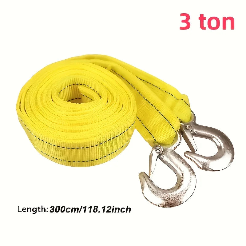 4M/5M Heavy Duty Car Tow Cable 5Ton/8Ton Trailer Rope with Hooks for Van SUV Truck Emergency Road Recovery Automotive Accessorie