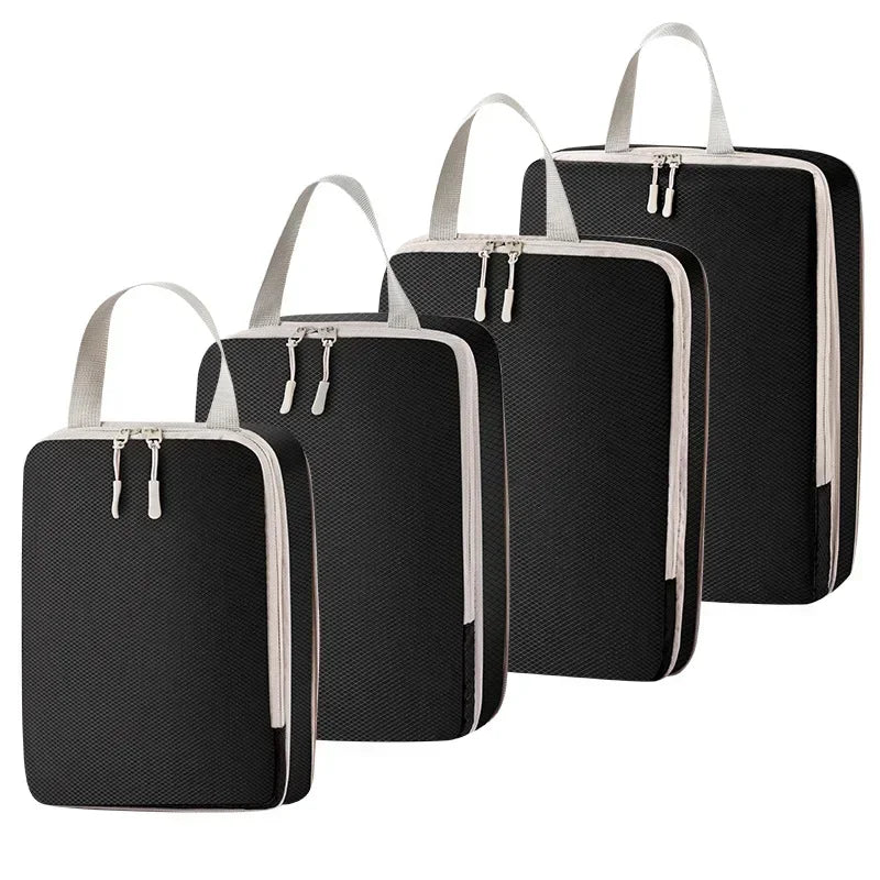 4Pcs/set Compression Packing Cubes Set for Suitcase Expandable Travel Luggage Storage Bags Travel Accessories Organizers