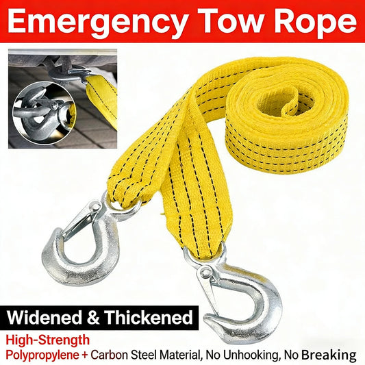 4M/5M Heavy Duty Car Tow Cable 5Ton/8Ton Trailer Rope with Hooks for Van SUV Truck Emergency Road Recovery Automotive Accessorie