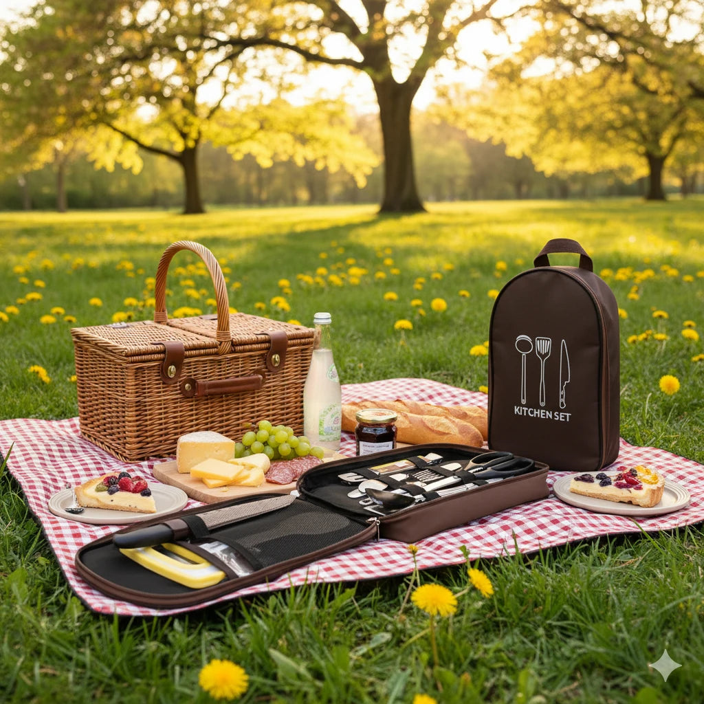 Outdoor Cookware Bag Camping Storage Bag Portable Travel Utensil Bag Picnic Bag Cookware Utensil Organizer (No Tableware)