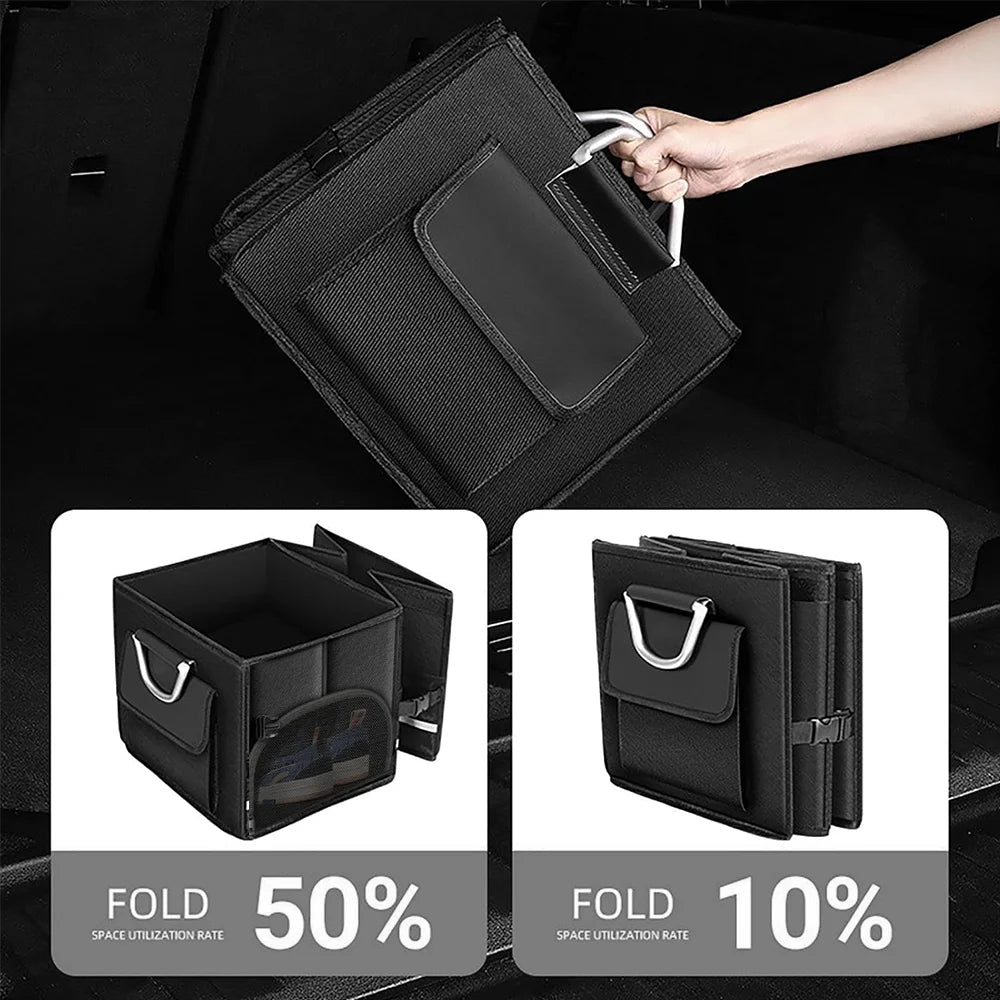 28L/55L Trunk Organizer for Car Large-Capacity Foladable Storage Box High-Density Oxford Cloth Waterproof Car Organizer