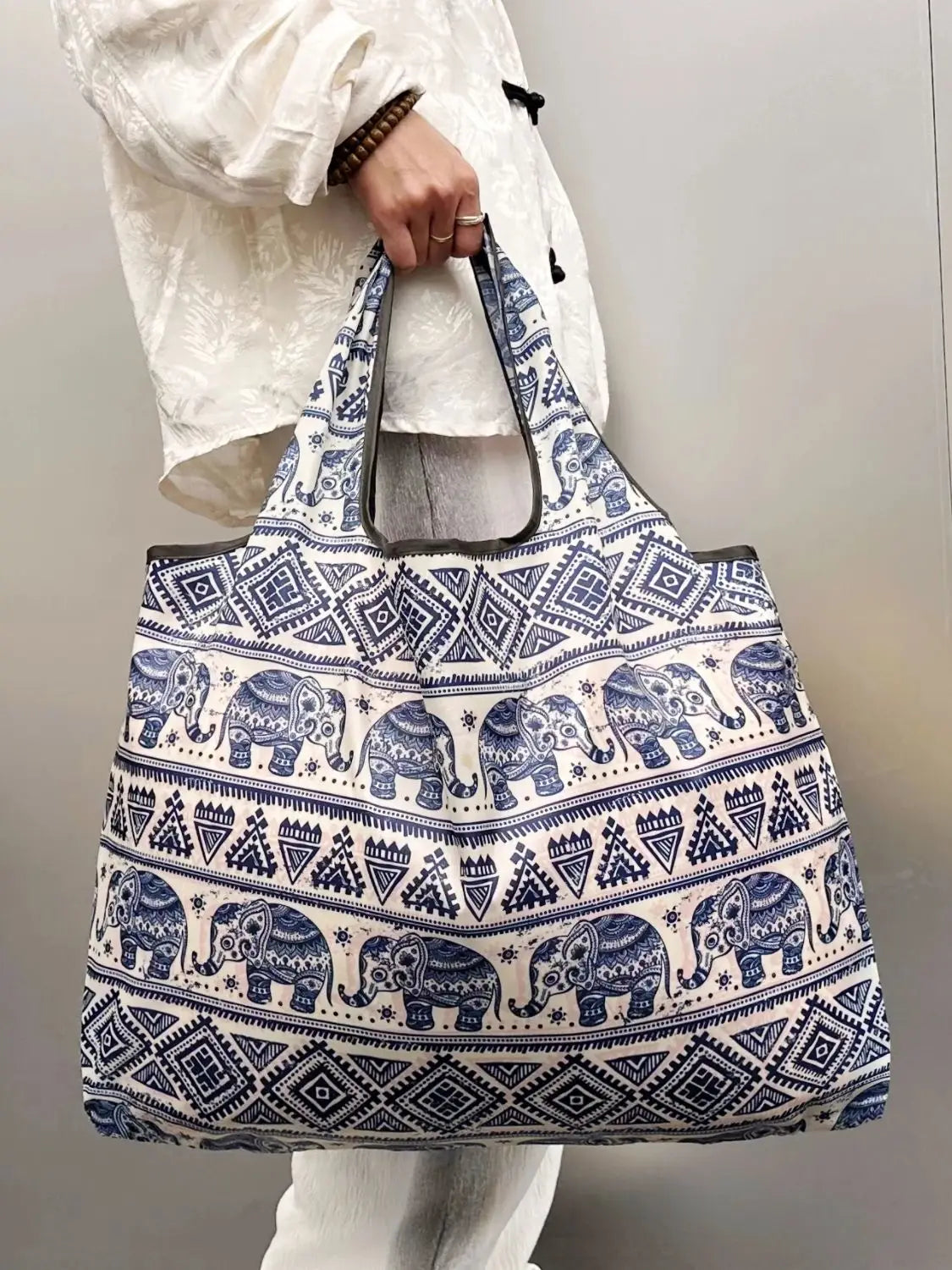Tote Bag Large Capacity Tote Bag Satchel Lightweight Shopping Bag Printed Pattern Outdoor Foldableable Satchel Camping Style Travel Bag