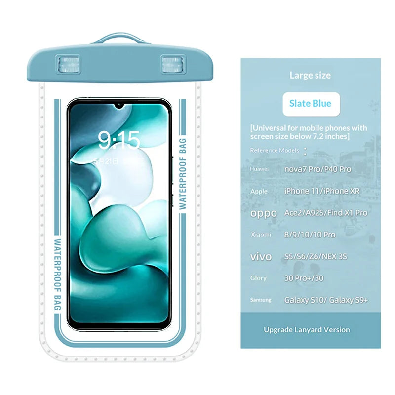 Waterproof Phone Pouch, 8.3" Waterproof Phone Case for iPhone 16 15 14 13 Pro Max, IPX8 Cellphone Dry Bag Beach Cruise Ship Esse