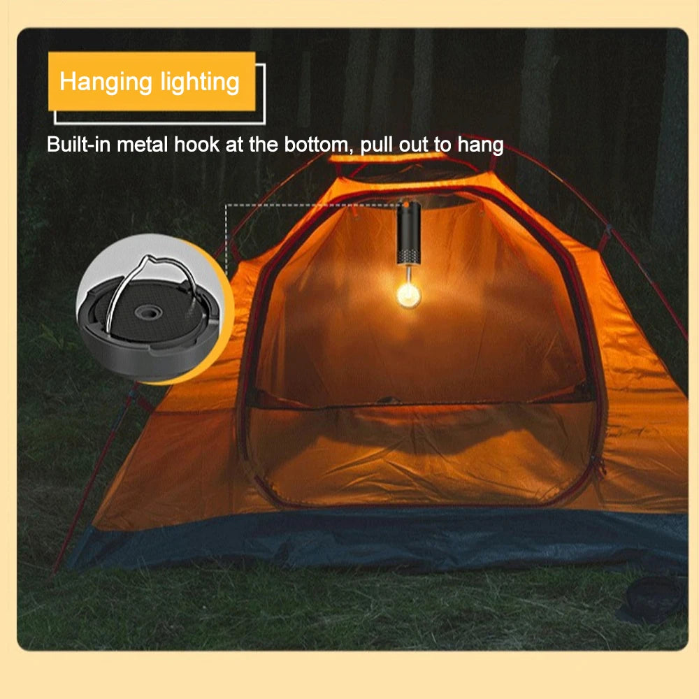 Camping Lantern Telescopic Portable Collapsible Magnetic Camping Lamp 10000mAh Waterproof Flashlight Tent Light Hiking Fishing