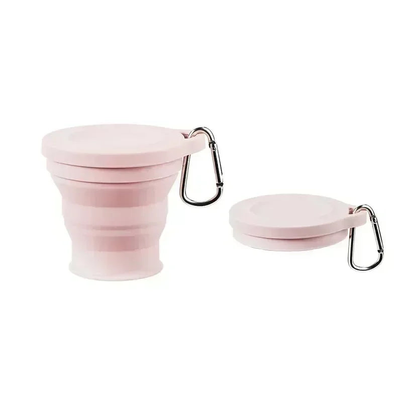 1-10PCS 180ML  Silicone Collapsible Water Cup Outdoor Camping Travel Portable Foldable Lid Coffee Cup Sports Hiking Accessories