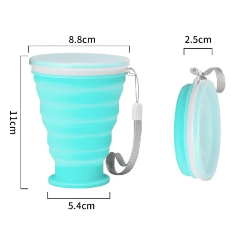 1PC 300ml Silicone Folding Mug Portable Travel Outdoor Camping Sports Mug Foldable Coffee Mug Camping  Cup Tea Cup Waterbottle