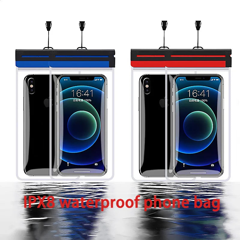 IPX8 Waterproof Phone Pouch TPU Case Touch Screen Diving Bag Underwater Swimming Beach Essential Universal Underwater Photo