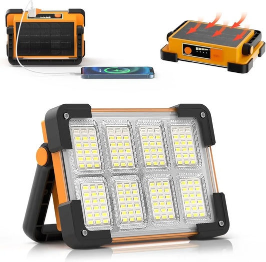 New Rechargeable Solar Flood Light Outdoor Portable LED Reflector Spotlight Rechargeable Projector Floodlight Construction Lamp