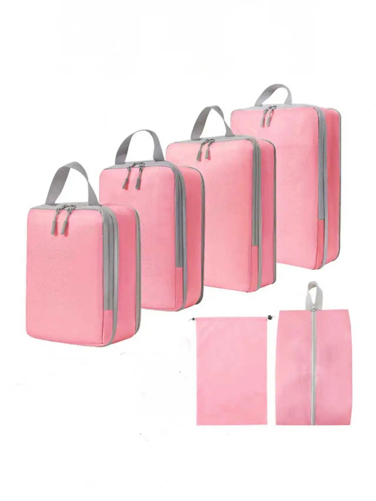 4/6 pcs Compressible Packing Travel Storage Bag Cubes Waterproof Suitcase Nylon Portable With Handbag Luggage Organizer Ryanai