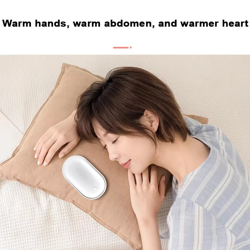 Portable USB Rechargeable Pebble Heater, Power Bank, Double-Sided Hand Warmer (Portable/Winter/Hiking)