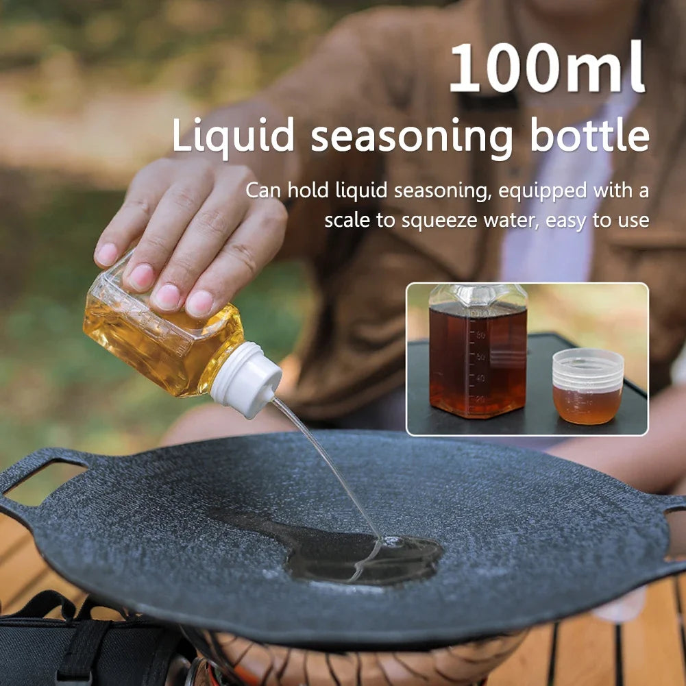 Portable Pepper Spice Storage Jars Set Oil Seasoning Containers Bottle Storage Bag For Outdoor Camping BBQ 100ml Liquid Bottle