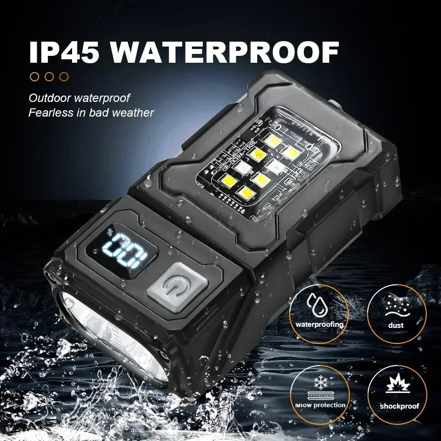 Mini Rechargeable LED Pocket Flashlight Portable Side COB Torch with Clip Tail Magnet Light Super Bright Outdoor Camping Lantern