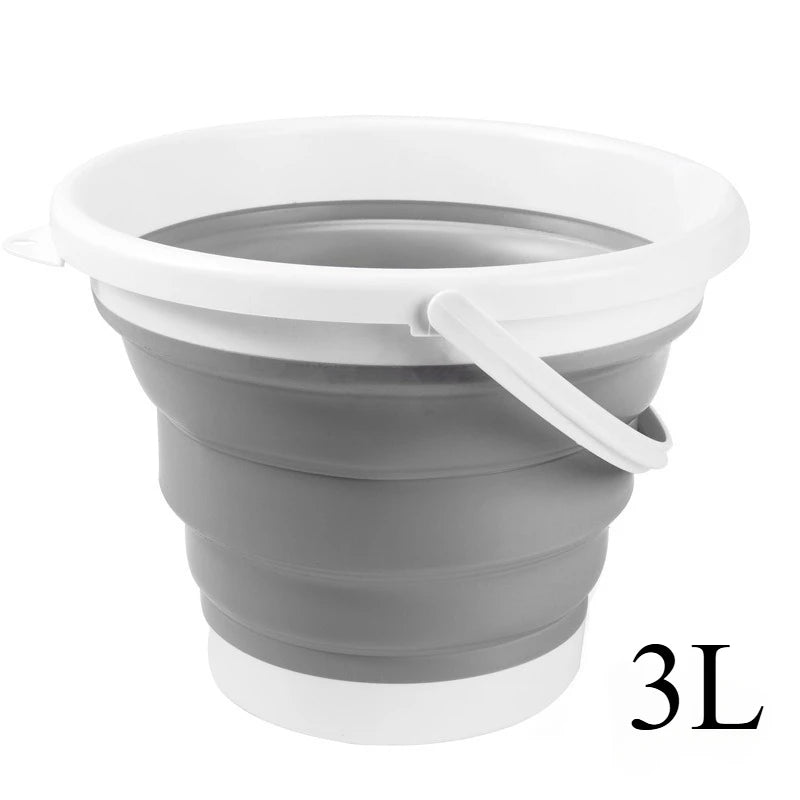 3L/5L/10L Collapsible Silicone Bucket Folding Water Pail for Household Cleaning & Storage