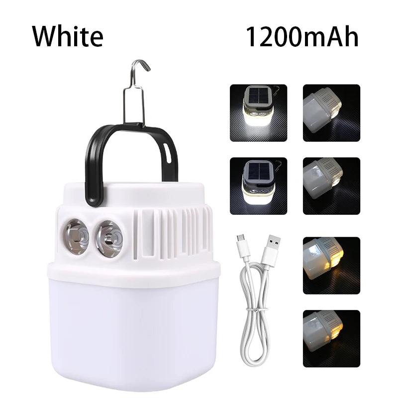 Portable Solar-Powered Camping Lantern,Multi- Lighting Modes,Power Bank,Hook,Outdoor,Camping,Fishing,BBQ,Reading,Emergency Light